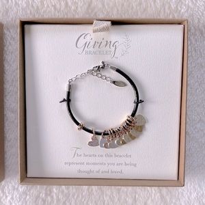 Demdaco Heart Giving Bracelet, Black & Gold